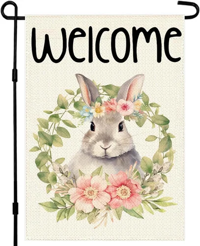 Halloween Trick or Treat Garden Flag Easter Bunny 12X18 Inch Small Double Sided JJE DDI GGX