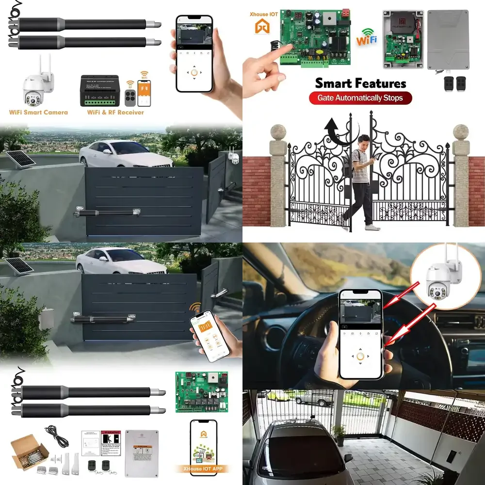 WAP01  Smart App & Camera Control: Effortless Lightweight Aluminum Automatic Double Swing Gate Opener Kit for Home Fence Door
