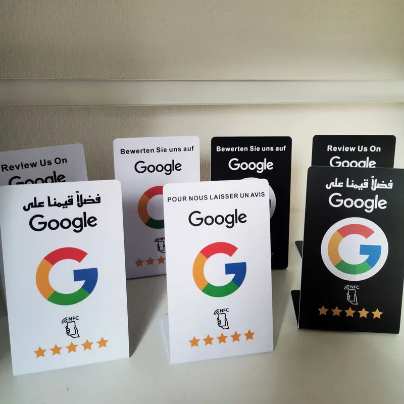 Imagem -05 - Programável Google Review Card Nfc Stand Display Árabe Francês Alemão