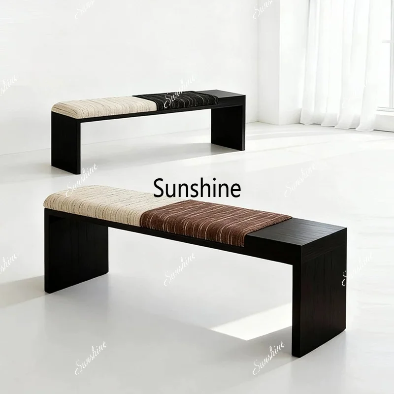 New Chinese modern creative solid wood bench, office area leisure, coffee shop