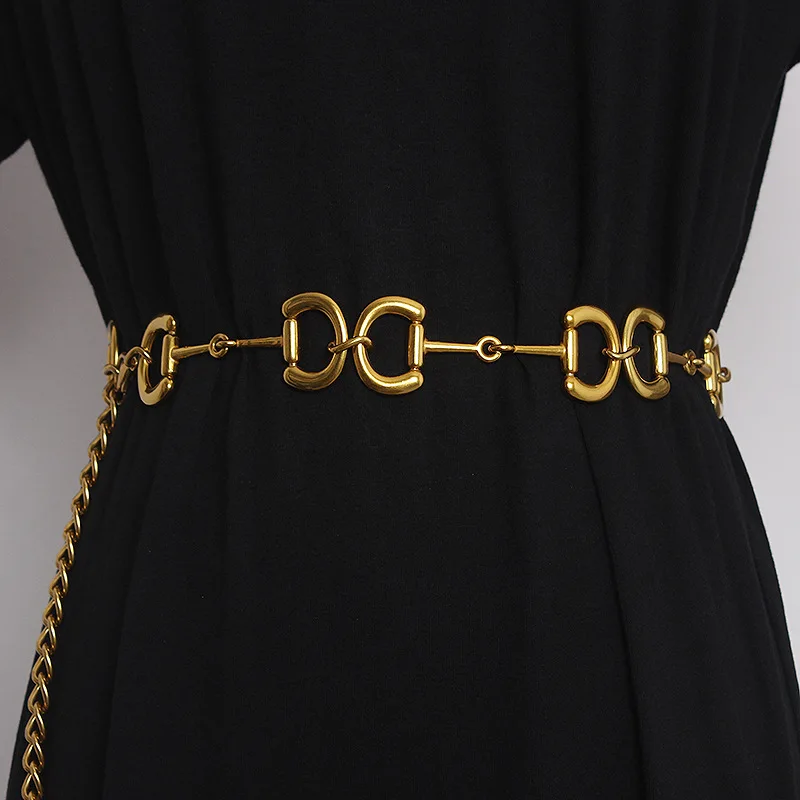 Antique Metal Waist Chain Accessorize with A Jeans Dress Antique Bronze Gold Letter Buckle Chain Women Belt Designer Belts