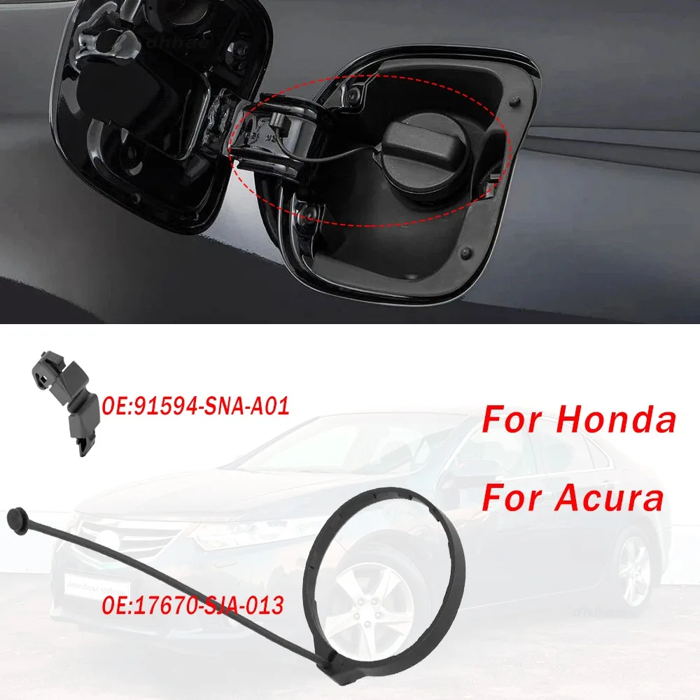 17670SJA013 Car Petrol Diesel Oil Fuel Cap Tank Cover Line with Clip 91594SNAA01 for Honda Civic CRV Accord Jazz City Odysse