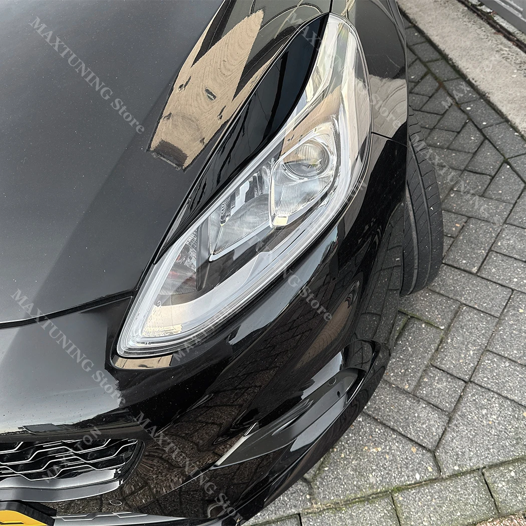 2pcs Maxton Style Eyelids Eyebrows for Ford Fiesta MK8 ST / ST-LINE / STANDARD 2017-2021 Headlight Trim Spoiler Splitter BodyKit view 3