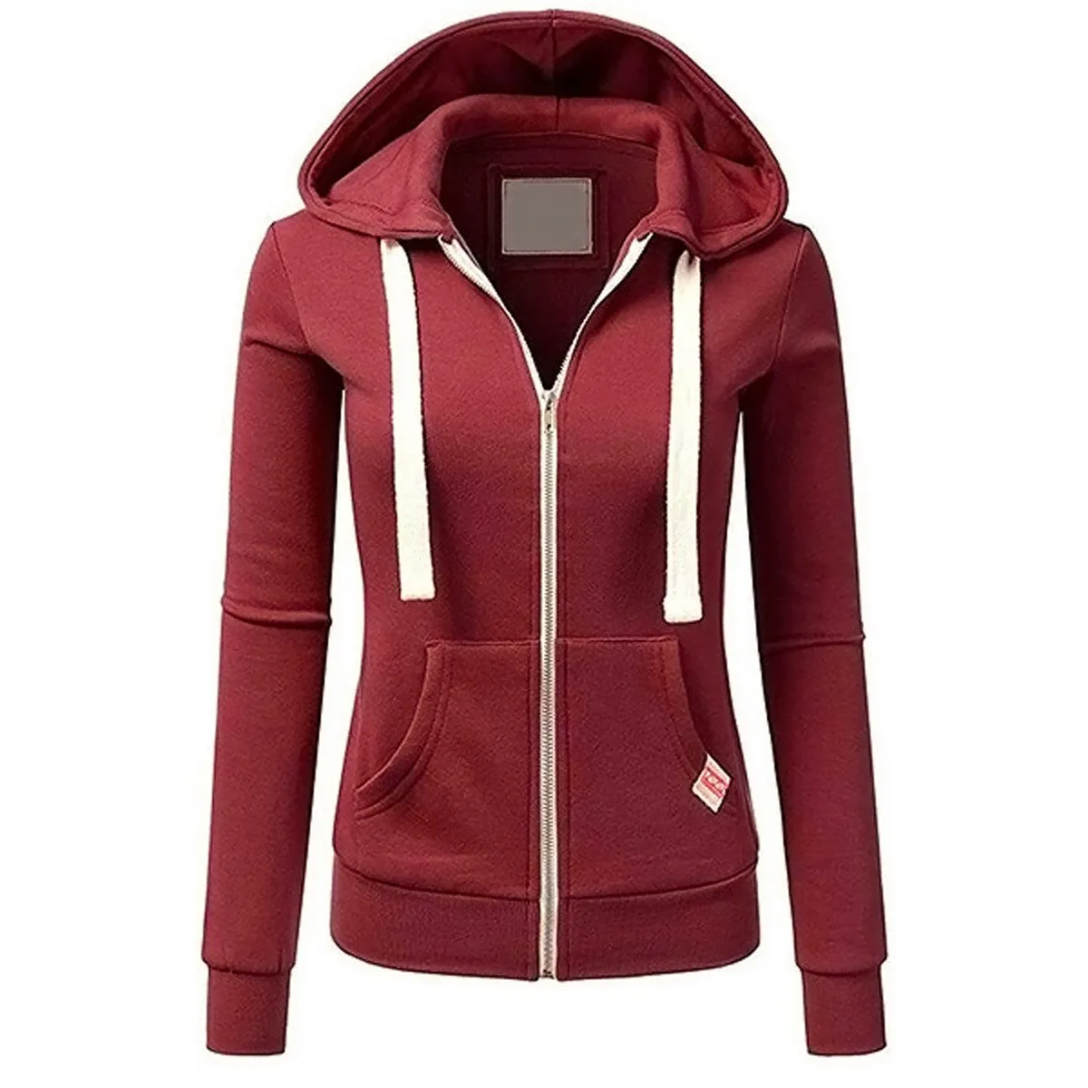 Ladies Casual Long Sleeve Plus Pocket Hooded Zipper Sweater Jacket Cardigan for Women\'s Clothing 2023 Autumn Winter Sports Coat