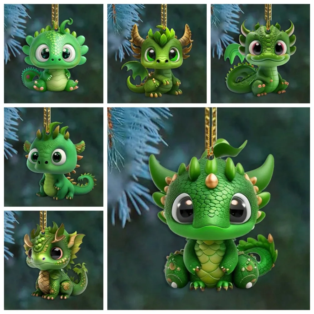 Green Dragon Christmas Tree Dragon Pendant Fly Dragon Baby Xmas Party Decor Dragon Baby Cartoon Delicacy Animation
