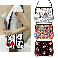 Disney Shoulder Bag Cartoon Mickey Mouse Minnie Printing Crossbody Bags for Women Men Couple Cute Large Capacity Portable Pack