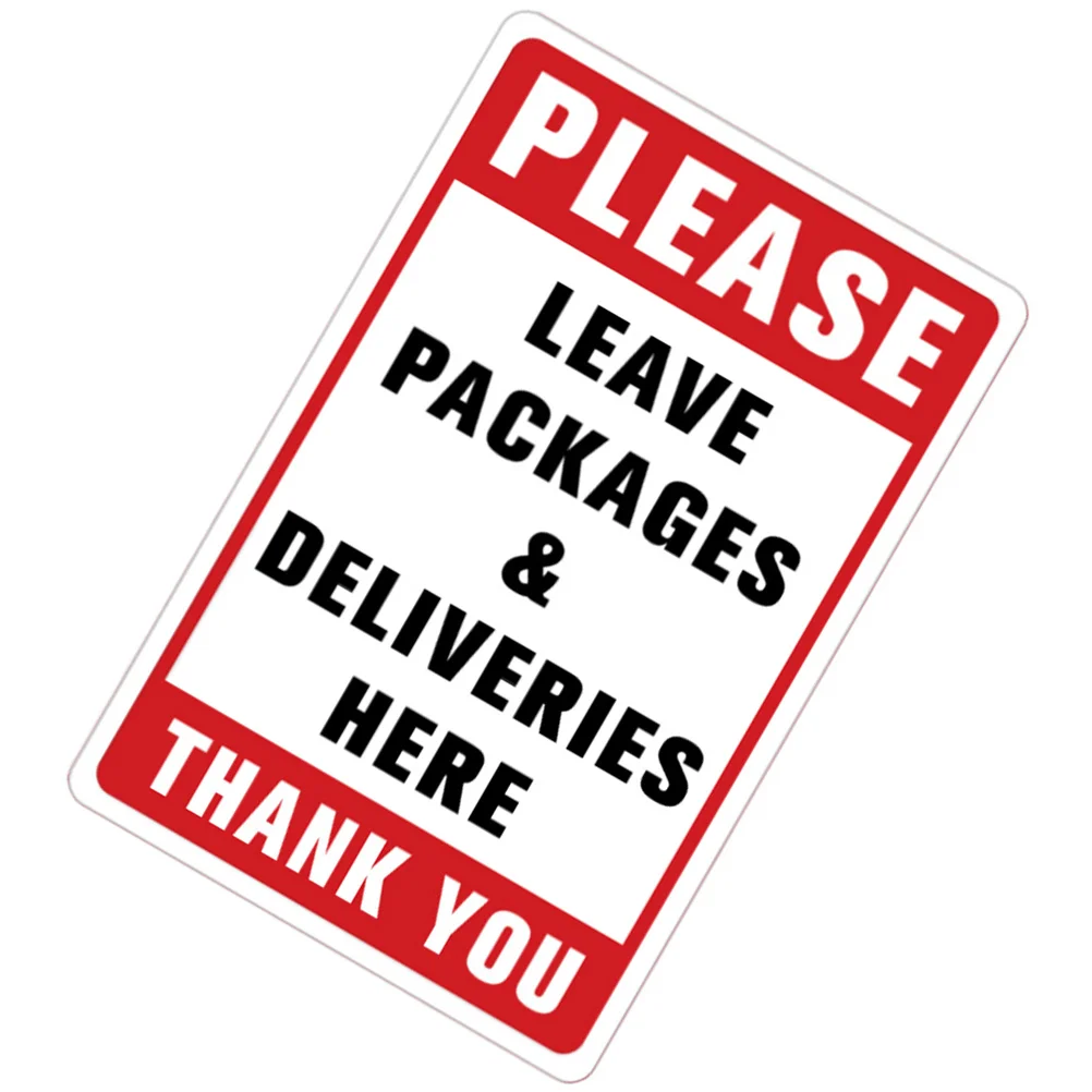 Package Leave Here Sticker Emblems Packages Delivery Sign for Stickers Household Pvc Clear Printing Deliveries