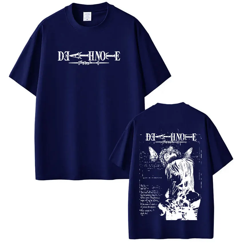 Anime Death Note Misa T-Shirts für Männer und Frauen, hochwertige Baumwoll-T-Shirts, modische Vintage-Kurzarm-T-Shirts, Streetwear – Detail 5