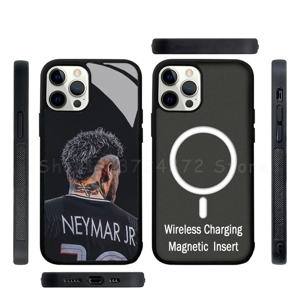 N-Neymar Phone Case Strong Magnetic For IPhone 15 14 13 Pro Max Mini Alex Mirror For Magsafe Wireless Charging Cover