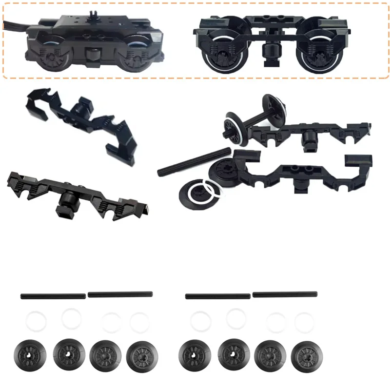 

Технологические детали рамы колес поезда MOC, строительные блоки, совместимые с поездами, оси/колеса, сборная игрушка 2871, аксессуары для кирпичей