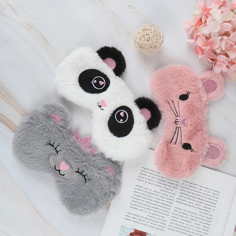 1PC sleep cover Women Plush Eye Mask White Panda Blindfold Eye Patch Eyeshade Sleep Mask Gift