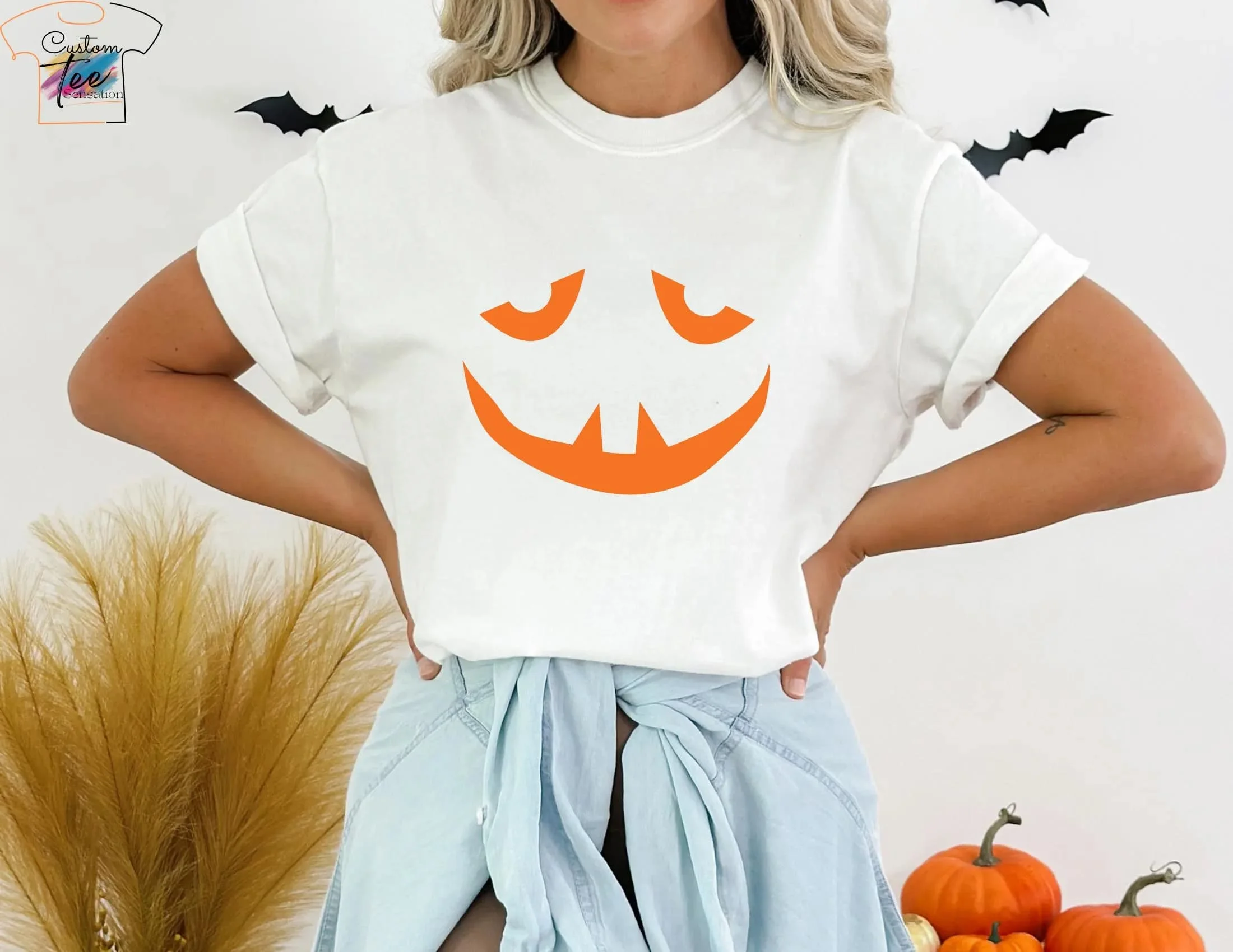 

Футболка с тыквенным лицом на Хэллоуин_ Забавные одинаковые футболки для всей семьи Мужская одежда Рубашки Футболки с графическим рисунком Harajuku Pro Choice