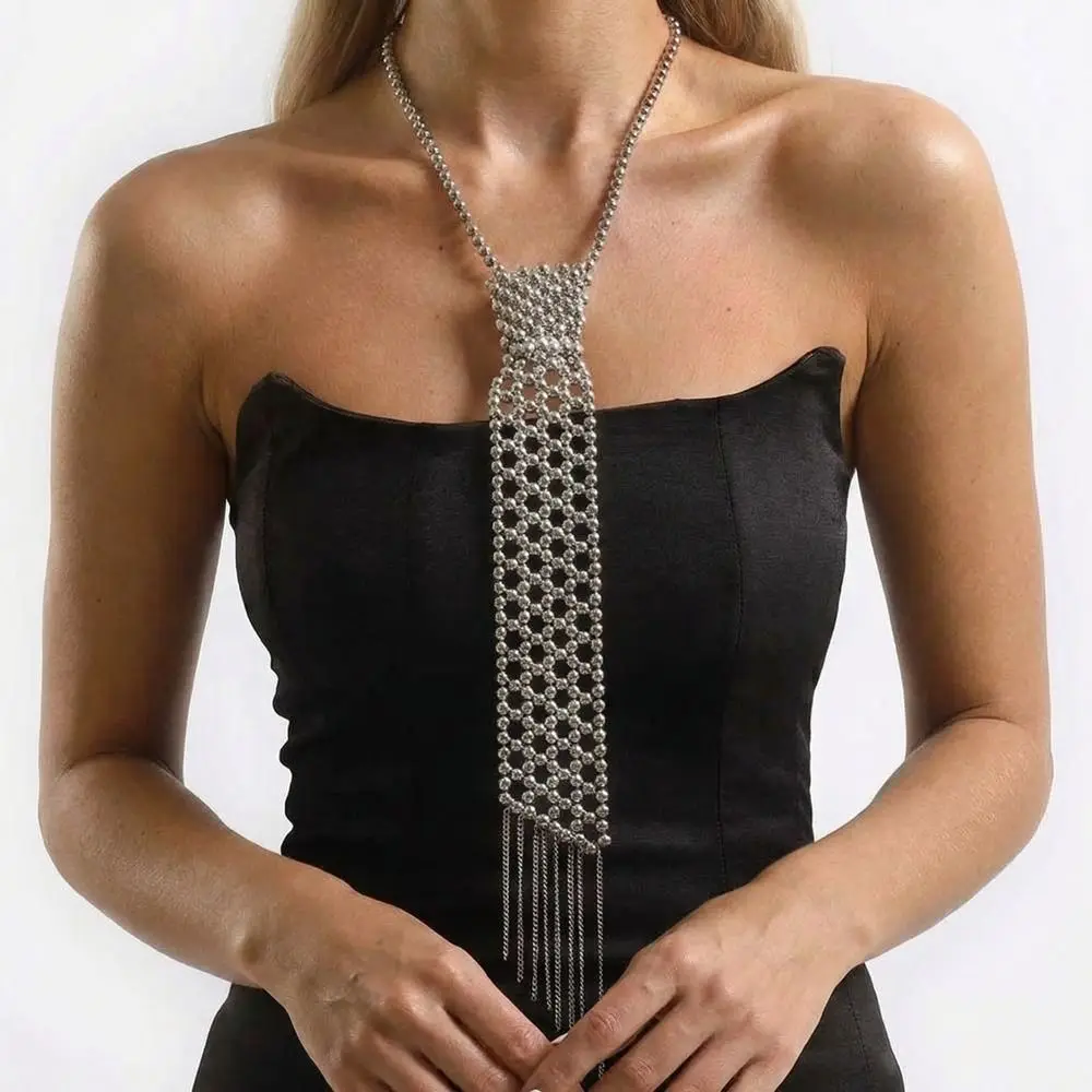 

Korean Pearl Tie Minimalist Handmade Beaded Fake Collar Harajuku Style Collar Decoration Decoration Shirt Tie Women