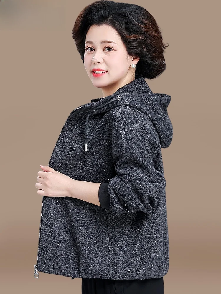 

Модная повседневная куртка-пальто Sli для женщин среднего возраста, весна-осень, большие размеры, на молнии