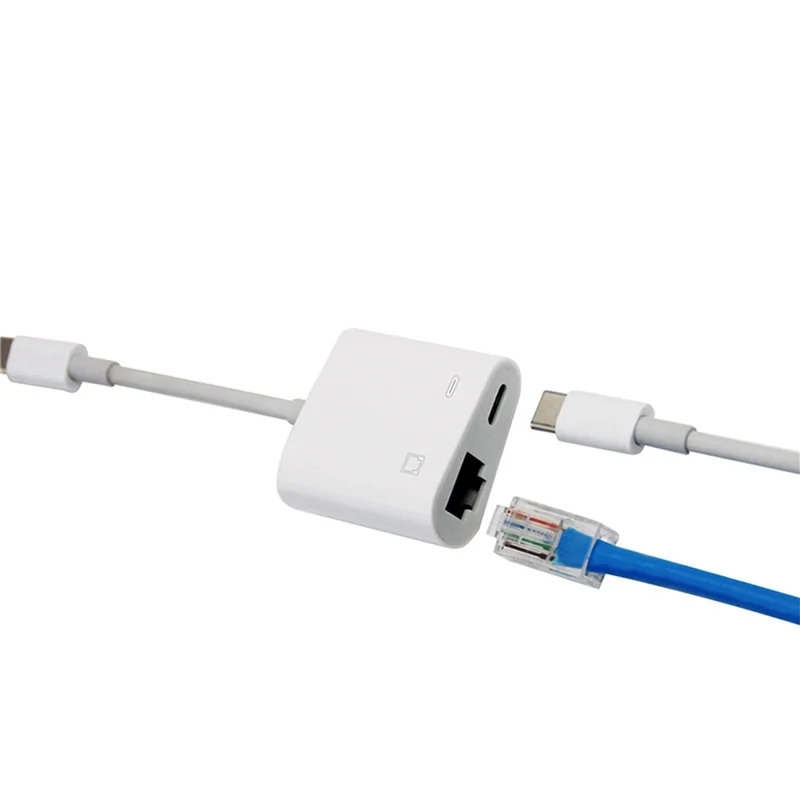A14M 4X 타입 C OTG 이더넷 어댑터 USB C - RJ45 이더넷 LAN 유선 네트워크 컨버터 100Mbps (타입 C 휴대폰/태블릿용)