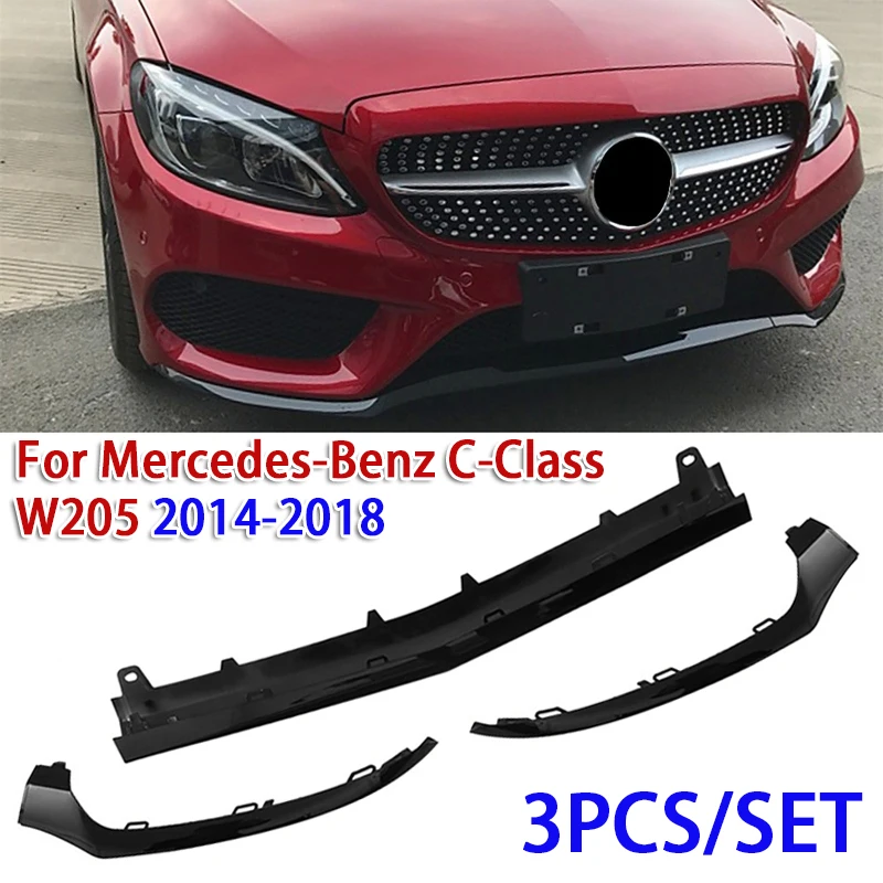 

3 шт./комплект, автомобильный передний бампер для Mercedes-Benz C Class W205 2014-2018