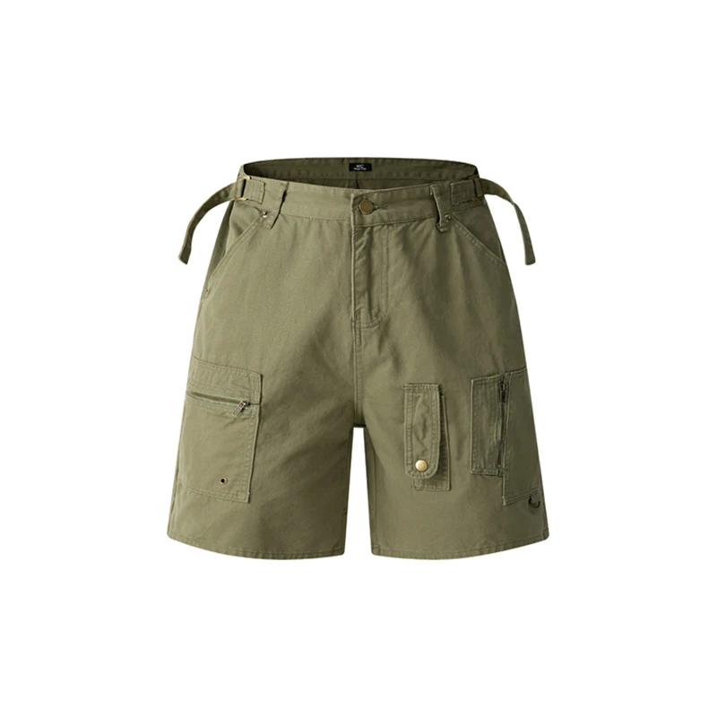 

Мужские шорты, летние американские повседневные свободные брюки-карго с регулируемым поясом, популярные универсальные однотонные брюки до колена с карманами