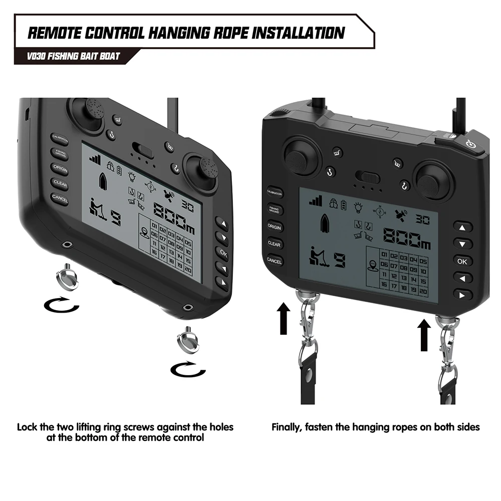 LOKEEVAN V030 RC Karpfen Angeln Köder Boot GPS, Große Größe 9 Angeln Boden 12 V High-Speed GPS Fishfinder Trawling Nest Köder Boot – Detail 22