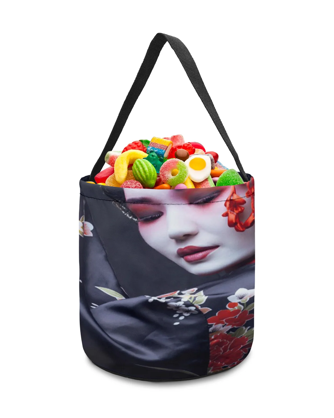 Japanese Woman Red Sakura Kimono Home Decoration Toys Storage Basket Candy Bag Gifts For Kids Tote Cloth Bag Party Favor Bags