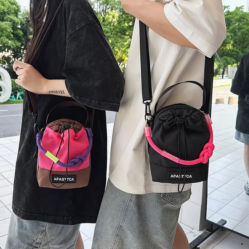 Outdoor Color Block Surf Rope Crossbody Bag Water Bottle bag Large Capacity Multi-functional Cup Phone Combo Sports Bags рюкзак