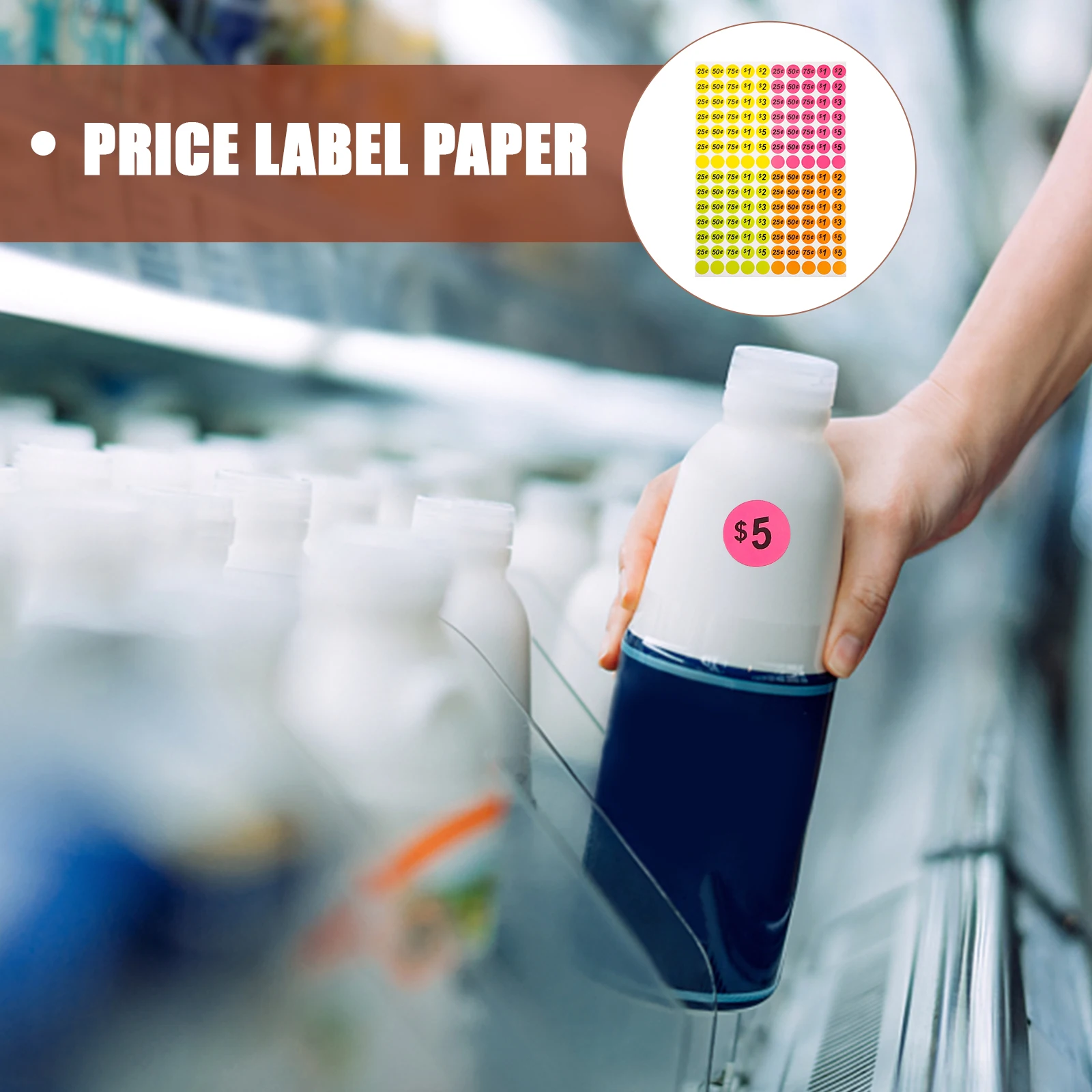 

25 Sheets Price Tag Sticker Colored Stickers for Moving Sale Round Labels