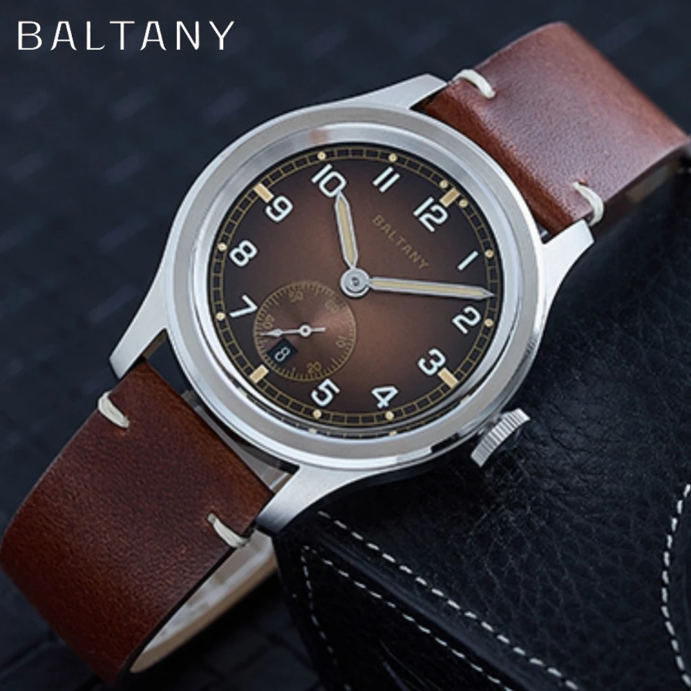 Baltany Ретро мужские механические часы Seagull ST1731 39 мм S2081 с сапфировым стеклом светящиеся WW2 военные водонепроницаемые часы 100 м