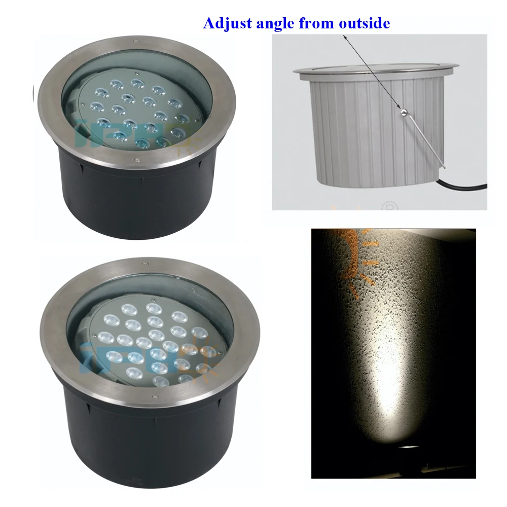 IP65 Outside Garden Floor Recessed in Ground Light Adjustable Beam Angle Outdoor Uplight Underground Adjustable