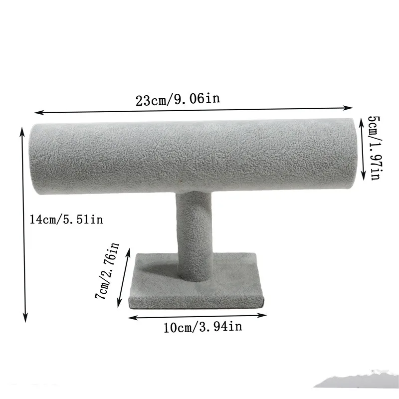 المخملية مجوهرات سوار تخزين عرض سلسلة ساعة T-بار الرف المنظم الصلب حامل حامل عرض المجوهرات سوار العرض
