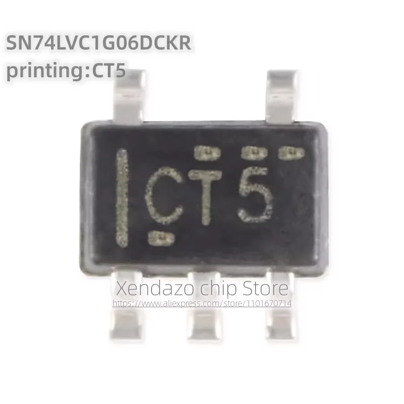 10pcs/lot SN74LVC1G06DCKR printing CT5 SOT-353 package Original genuine Open drain output single channel inverter buffer chip