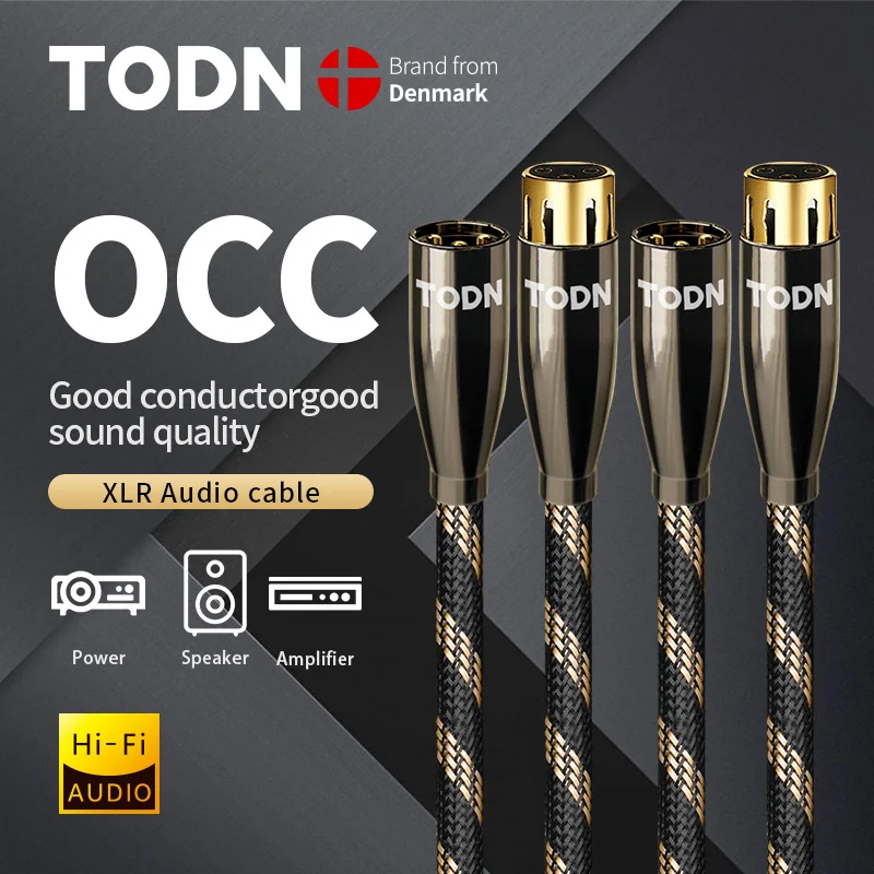 

TODN 6N OCC copper Nylon Braided XLR Cable Male to Female M/F 3Pin jack Extension Cable For Microphone Mixer