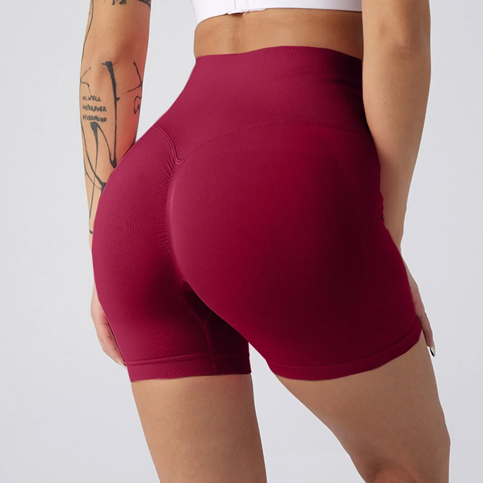 Shorts de sport sans couture pour femmes, vêtements de yoga, leggings de cyclisme, jogging, fitness, taille haute, push up, gym