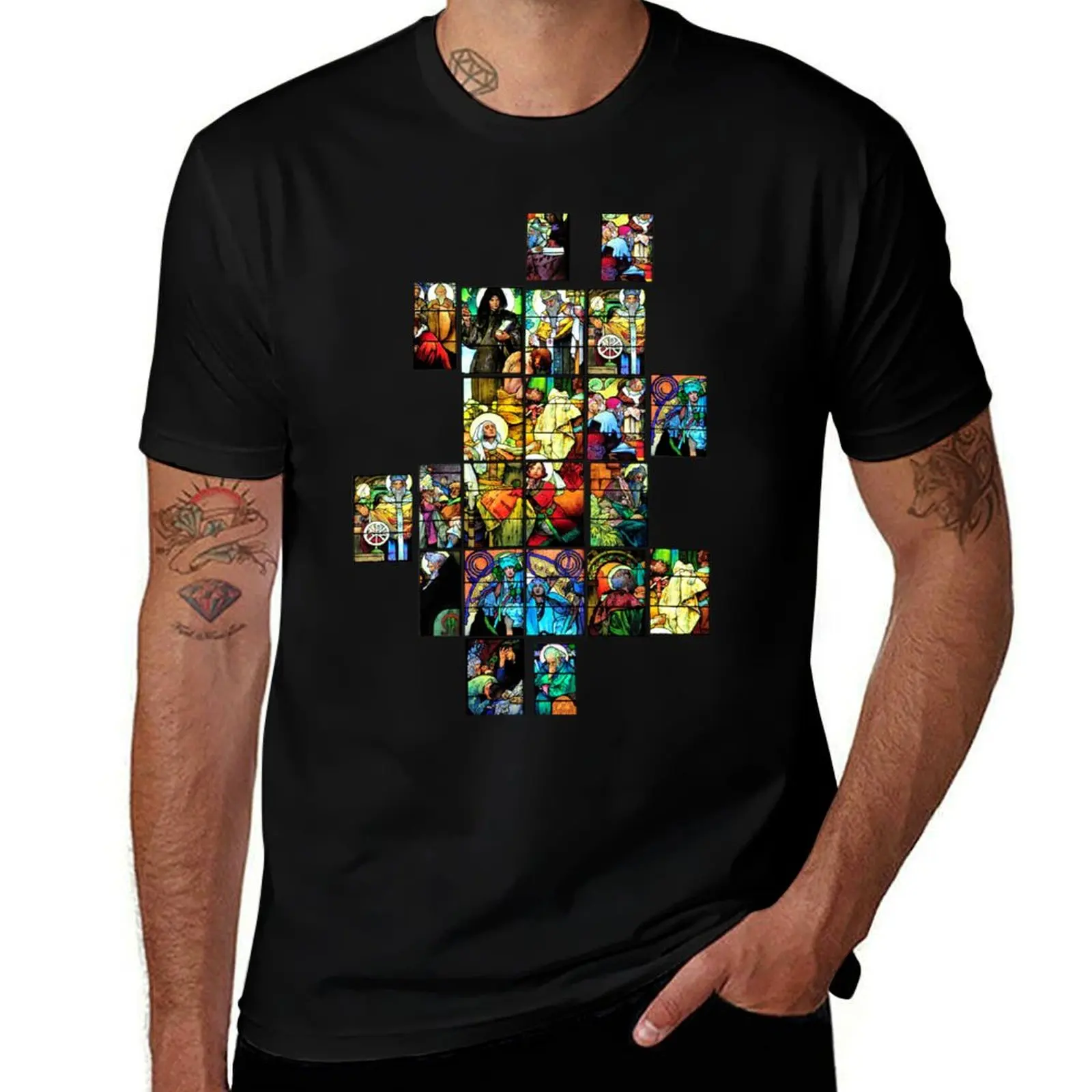 Mucha Window, Prague T-Shirt t shirts for man graphic tees T-Shirt