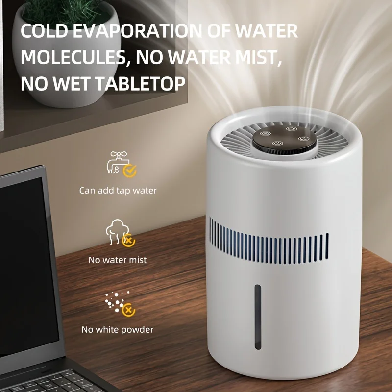 Mist-Free Humidifier Purifier  High Efficiency for , Bedroom, Office, and Desk - USB Powered, 36V or Below, Plastic