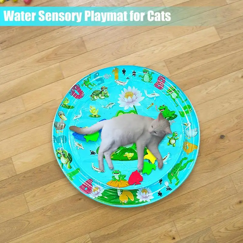 Water Sensory Playmat for Cats Inflatable PVC Baby Playing Water Mat Game Carpet Anti-shock Mat for Babies Education Develop