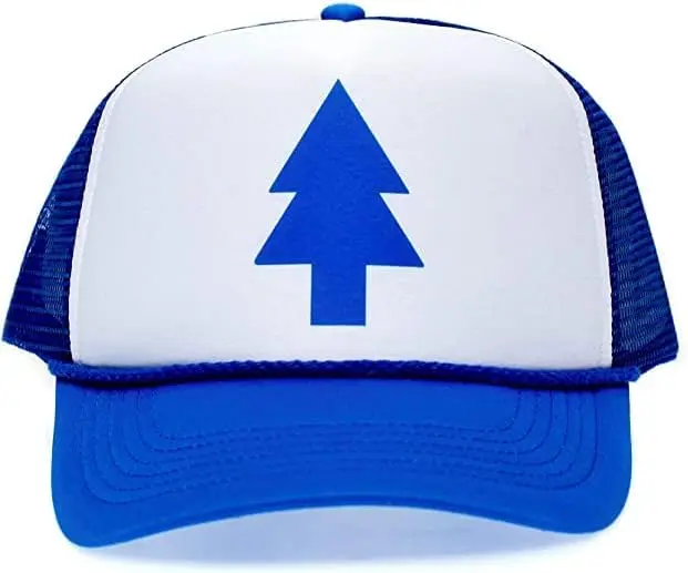 

New Unisex Curved Blue Pine Tree Dipper Gravity Falls Cartoon Mesh Hat Cap Trucker Baseball Hat