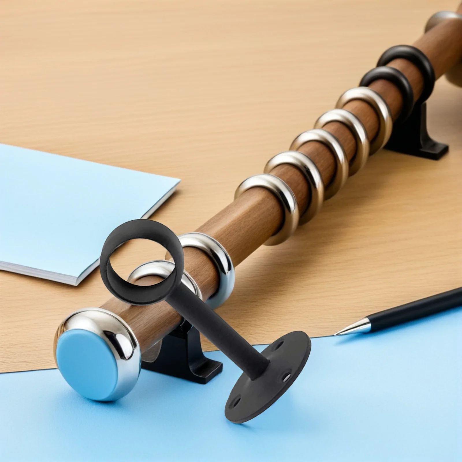 

8pcs Bath Curtain Rod Bracket Ceiling Mount Sturdy Support For Window Door Drapery Pole Holder Curtain Rod Brackets Accessories