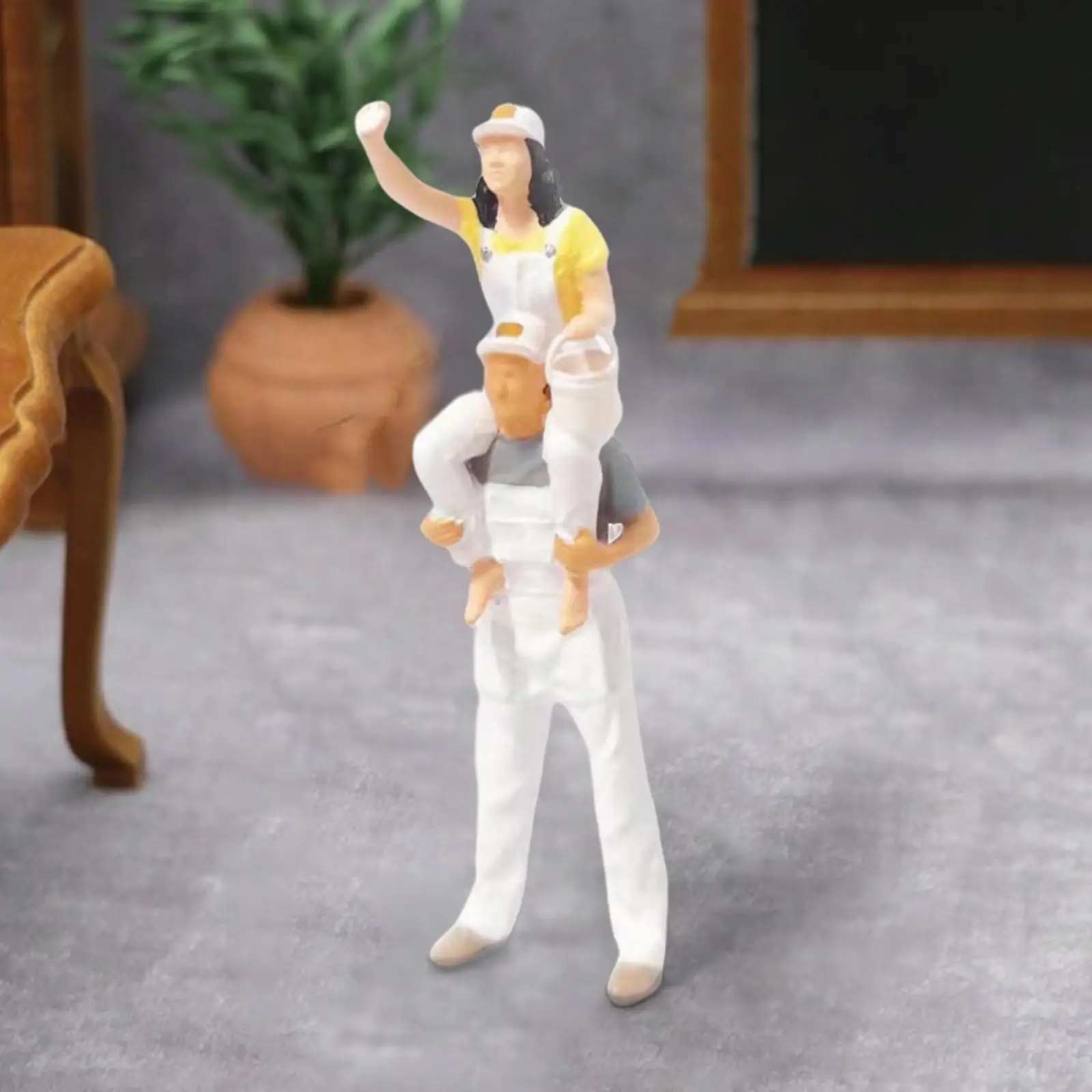 1:87 تماثيل أشخاص مصغرة لملحقات تخطيط المشهد مزدوجة