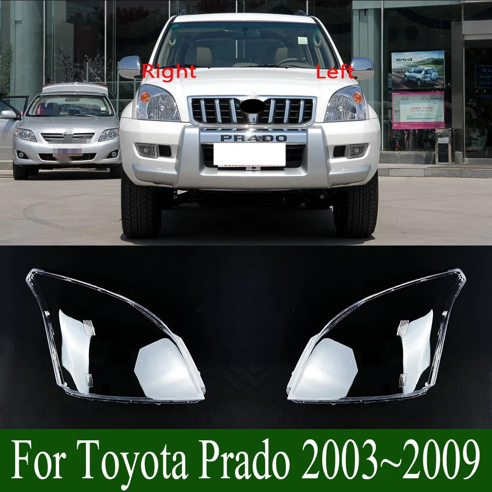 

Для Toyota Prado 2003 ~ 2009 Penutup Lampu Depan Butik, прозрачный ламповый светильник, ламповый светильник, ручка из оргстекла, лапша Асси