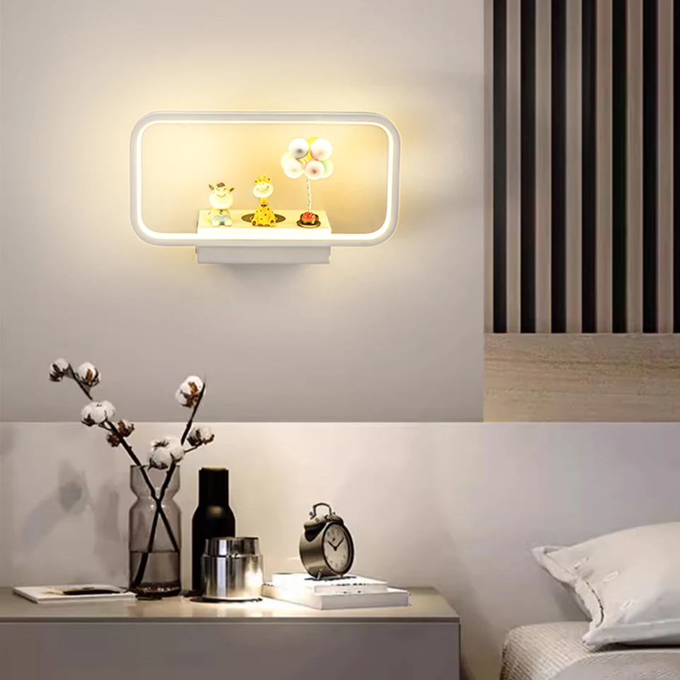 LED Wall Lamp USB Wireless Charging 3 Colors Touch Dimming Wall Sconce Home Bedroom Bedside Ambient Lighting Creative Wall Light