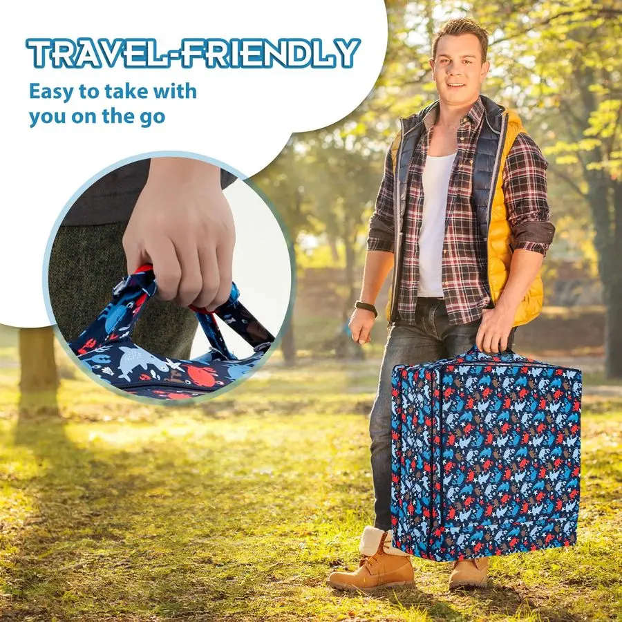 سرير سفر محمول قابل للطي للأطفال الصغار مبطن بالقطن، سرير أرضي من الإسفنج الناعم مع غطاء قابل للغسل، سرير أطفال آمن ومريح، O