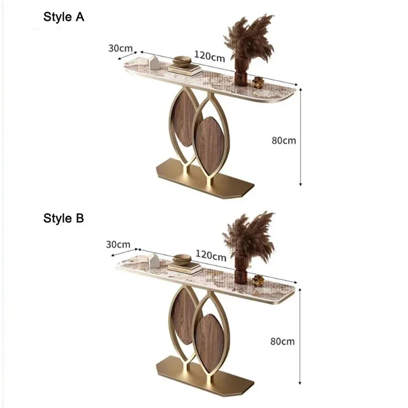 Luxury Slate Creative Console Tables Hallway Entrance Table for Italian Living Room Furniture Wall Semi-circular Porch Cabinet L