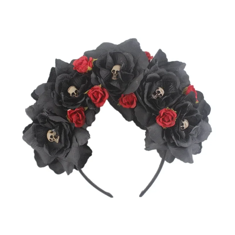 Floral Fall Women Day of the Dead Flower Crown Festival Headband Rose Mexican Floral Headpiece