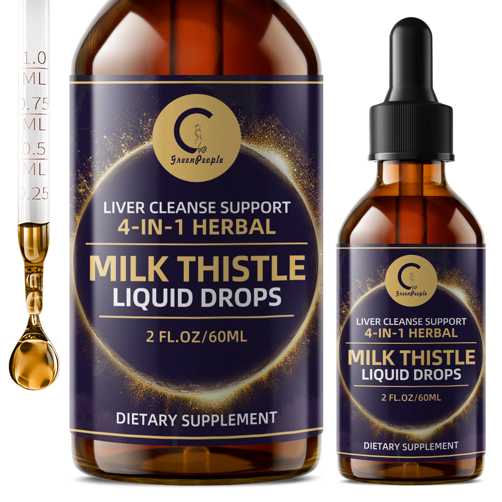 GPGP Greenpeople Milk Thistle Drop with Turmeric,Artichoke,Support Liver Health&Function Digestive Health Antioxididant