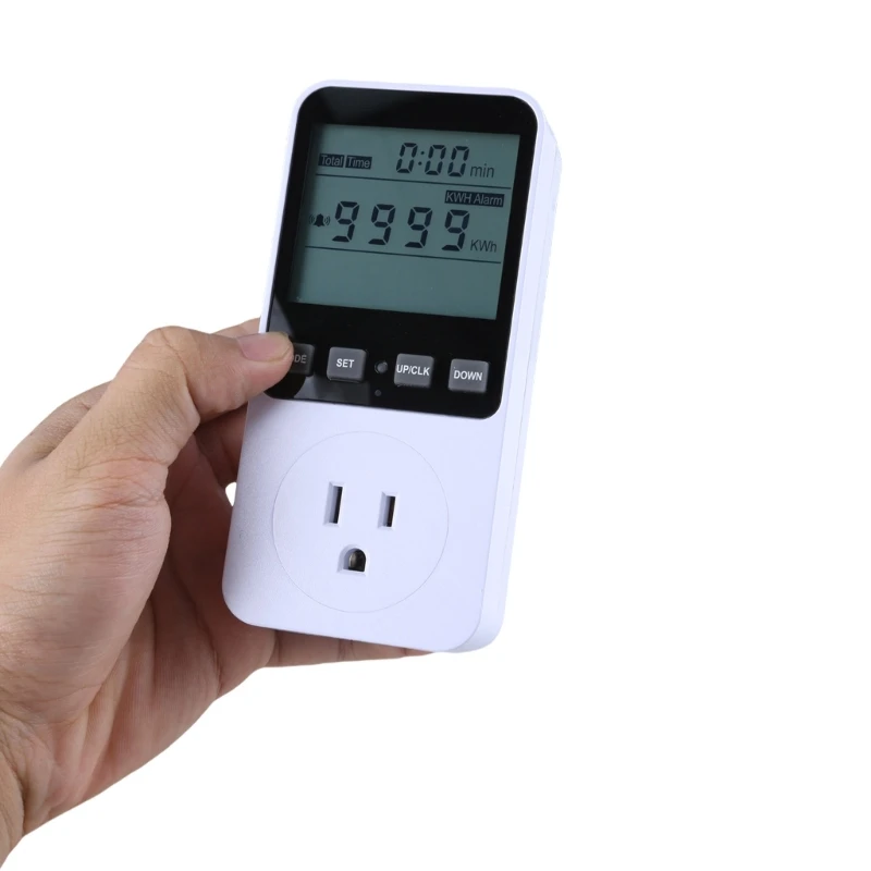 Electricity Usage Monitors Plugs Power Watt Voltages Meter with Digital LCD, Overloads Protections for Energy Saving 40JE