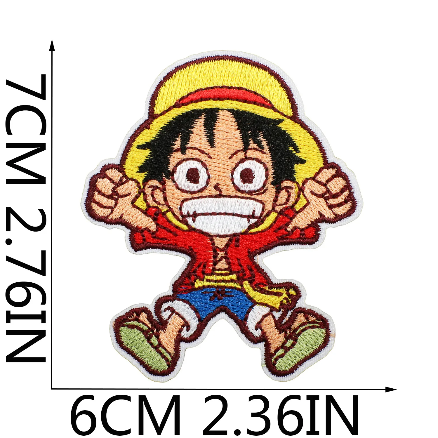 Neue One Piece Stickerei-Aufnäher Kawaii Anime-Figur Luffy für Kleidung Aufkleber für Jacke Cartoon-Dekor Hosen Tasche Kleidung Patch – Detail 14