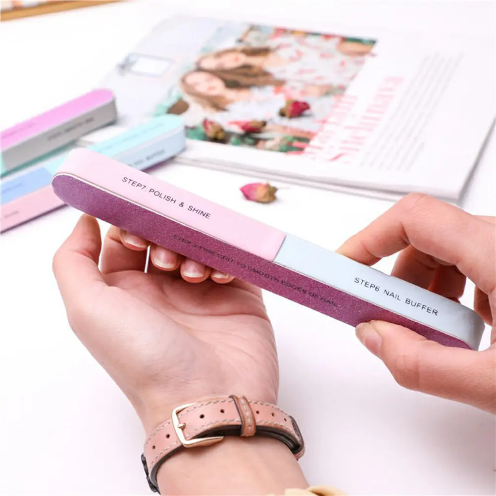 12Pcs Nail File Block Set 7 Grit Levels Sponge Buffing Sanding Block for Nail Polish Application Prep Smoothing Shining Nails At