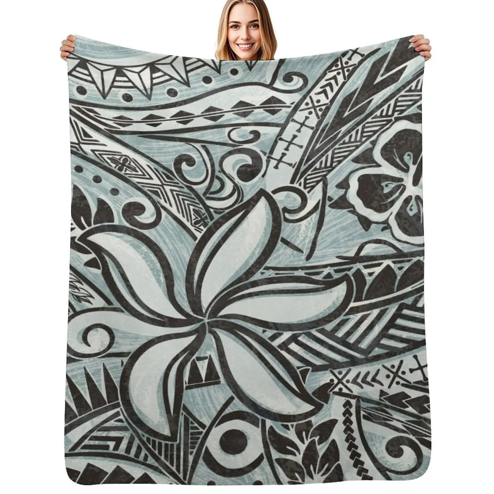 

Hawaiian Slate Ocean Spray Print Throw Blanket funny gift Baby Plush Bed Blankets