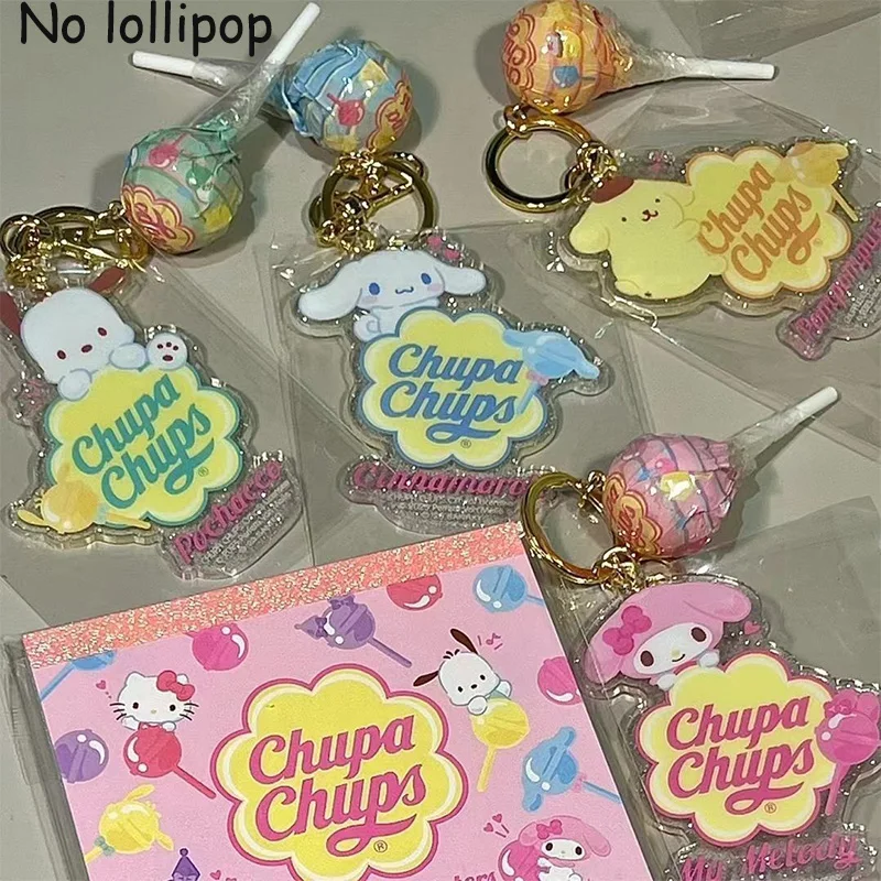 

Sanrio Hello Kitty My Melody Kuromi Keychain No Lollipop Girl Heart Cartoon Pompompurin Car Key Pendant Bag Decoration Kid Gifts