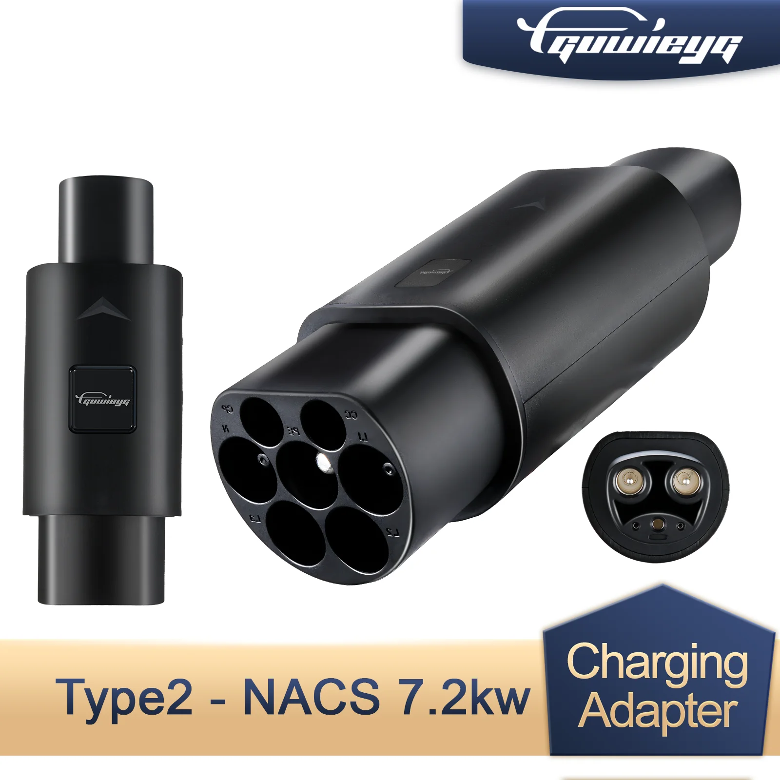 GUWIEYG Type2 to Tesla Adapter AC 7.2KW Fit for Type2 EV Charger Fit for Tesla Model S/X/3  Type2 to Tesla Adapter