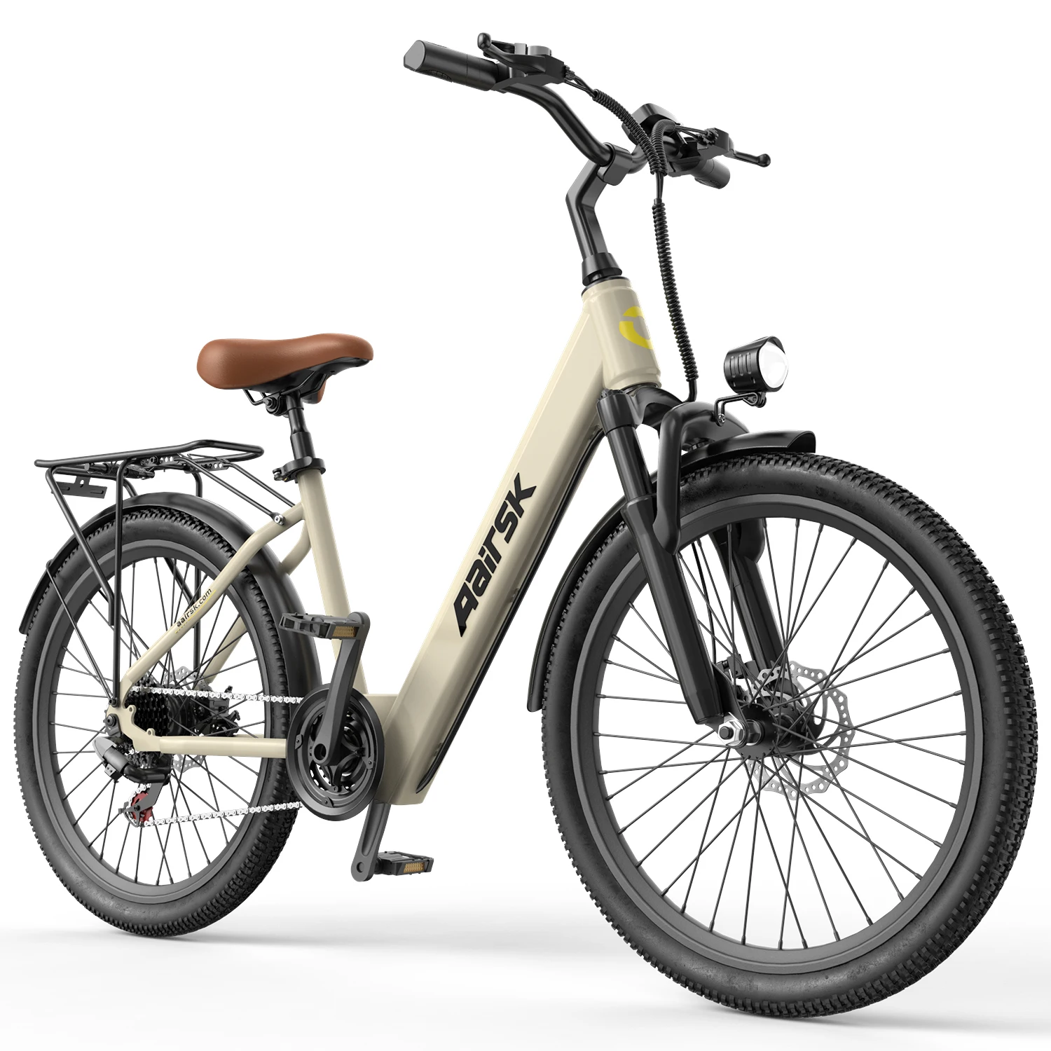 Aairsk SU7 Erwachsenen-E-Bike 750W Spitzenmotor 36V13Ah Lithium-Akku Urbanes Pendler-Elektrofahrrad 24*1,95 Zoll Reifen Damen Leichtgewichts-E-Bike Höchstgeschwindigkeit 25KM/H-35KM/h